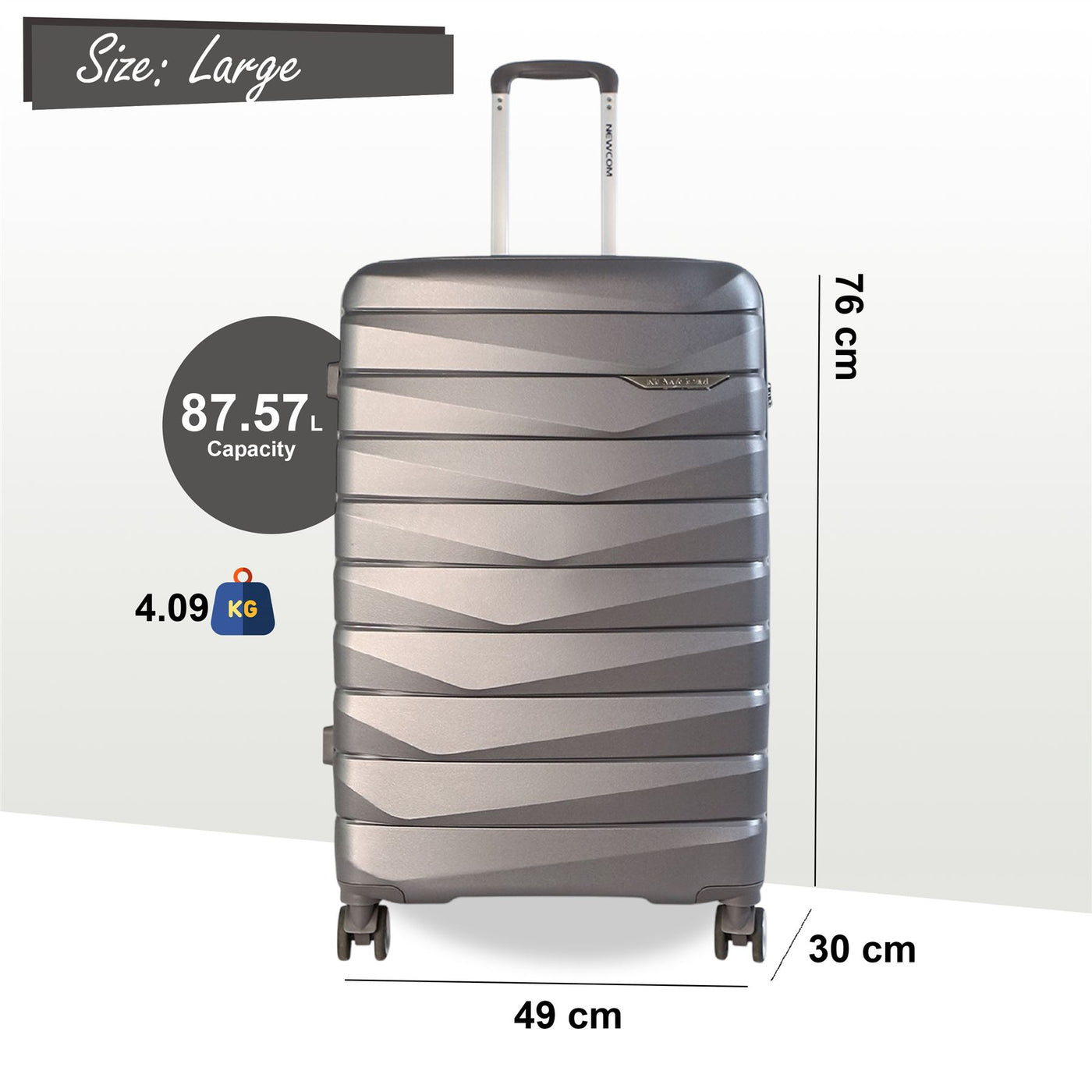 Strong Hard Shell TSA Suitcase Set 8 Wheel Cabin Luggage Holiday Travel Case
