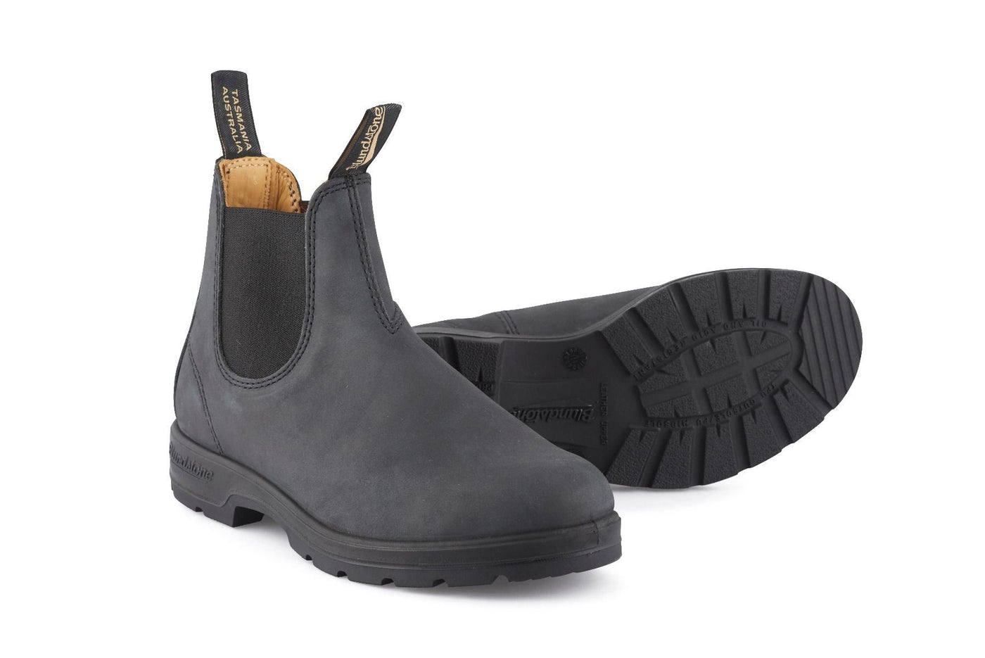 Blundstone #587 Rustic Black Chelsea Boot with Cream