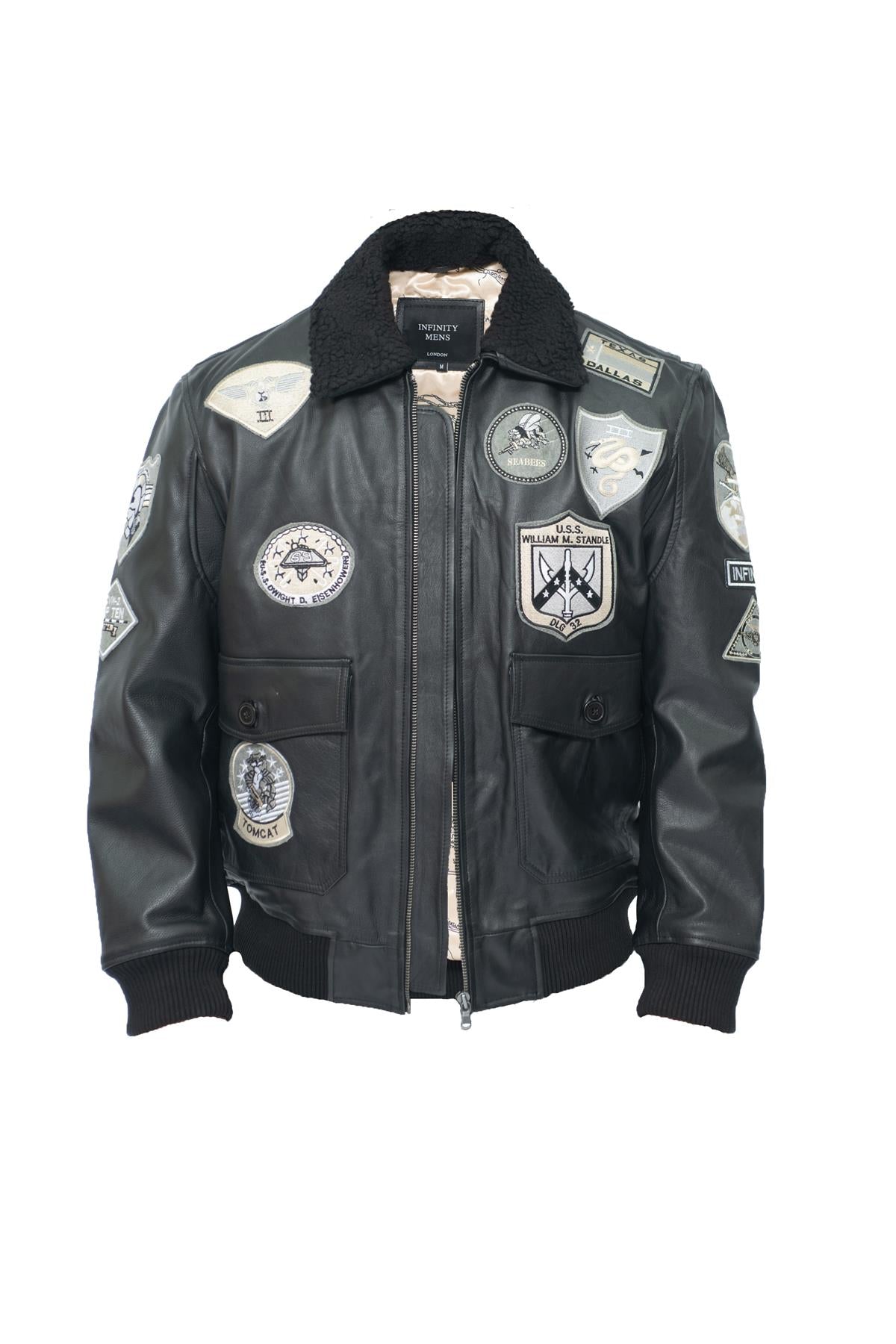 Top Gun A2 Bomberjacke aus Leder für Herren, San Diego 