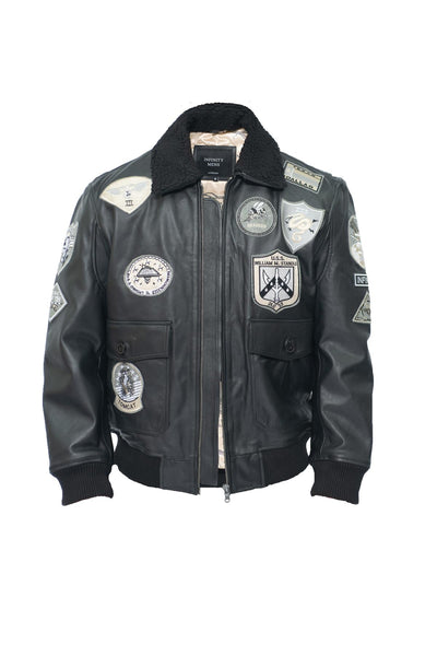 Mens Top Gun A2 Leather Bomber Jacket-San Diego