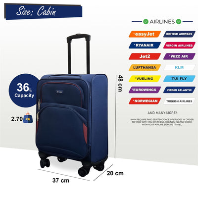 Expandable Soft 8 Wheel Lightweight Suitcase Luggage Travel Bags Set