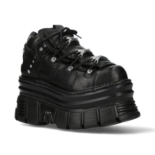 New Rock M-106-C178 Black Tower Gothic Punk Chunky Ankle Boots