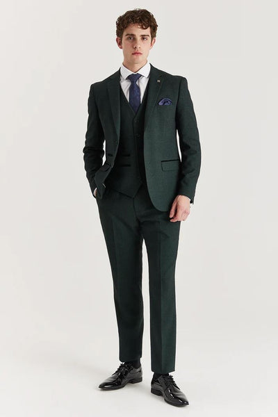 Men's Green Suit Trouser Prince Of Wales Formal Trouser