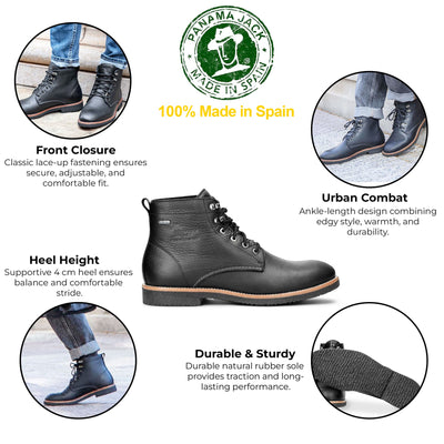 Panama Jack Men's Glasgow GTX C3 Black Waterproof Leather Ankle Boots
