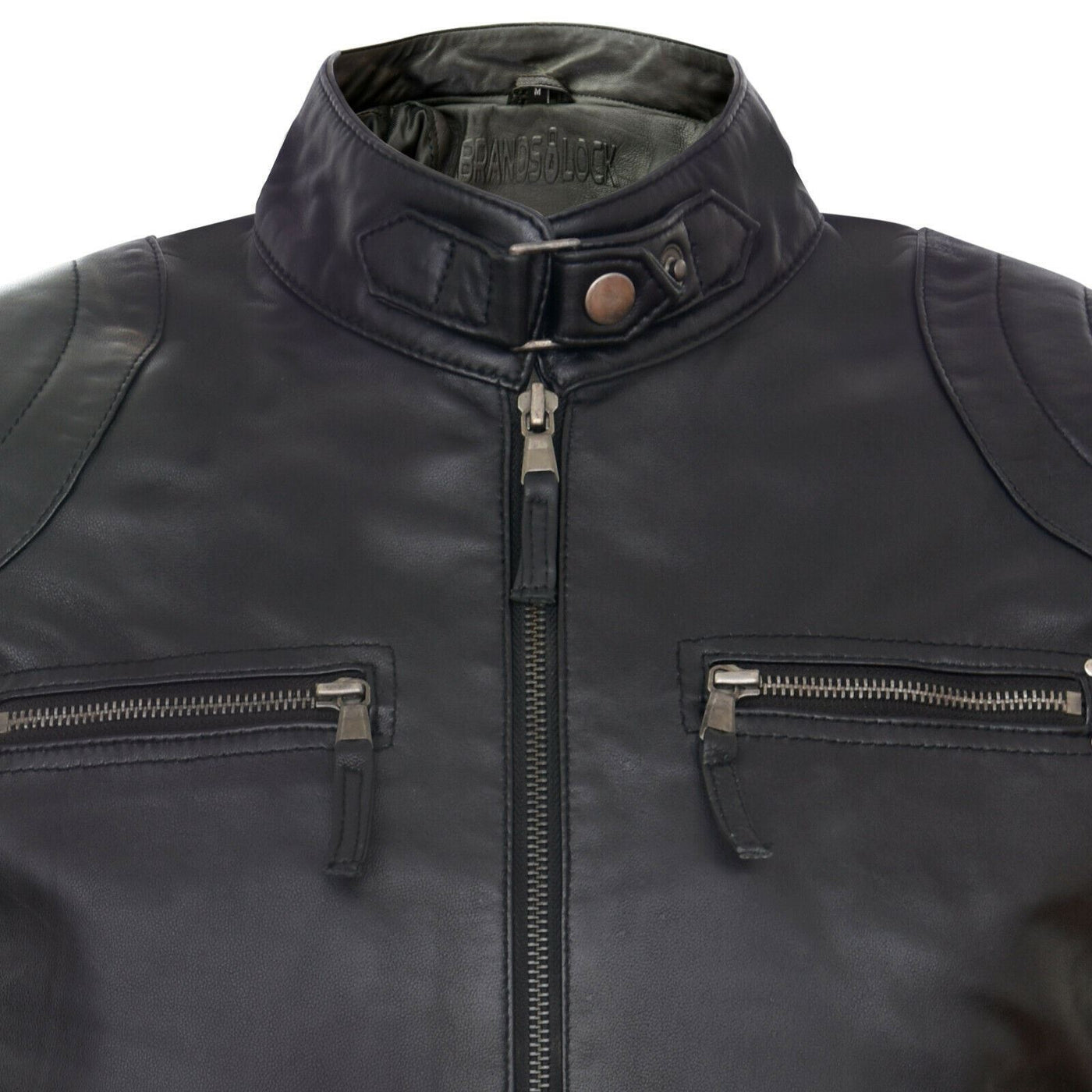 Mens Moto Leather Biker Jacket-Taiwan