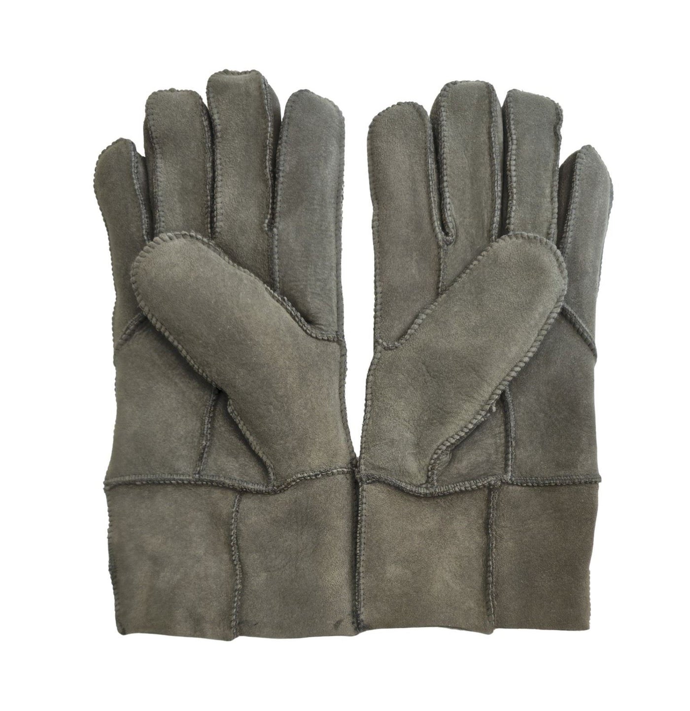 Unisex Sheepskin Suede Gloves with Roll Up/Down Cuff