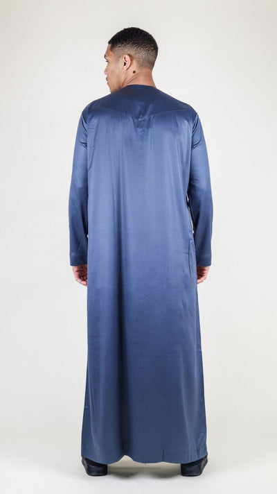 Men's Thobe Robe Satin Emirati Islamic Jubba Eid Slim Fit