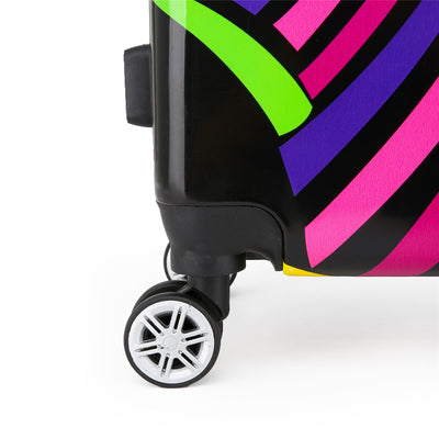 Hardside Shell Suitcase Set Hearts Print Luggage Lightweight Cabin Travel Bag