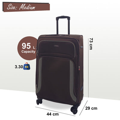 Soft Shell Suitcase Luggage Set Travel Light Carry On Cabin Bag