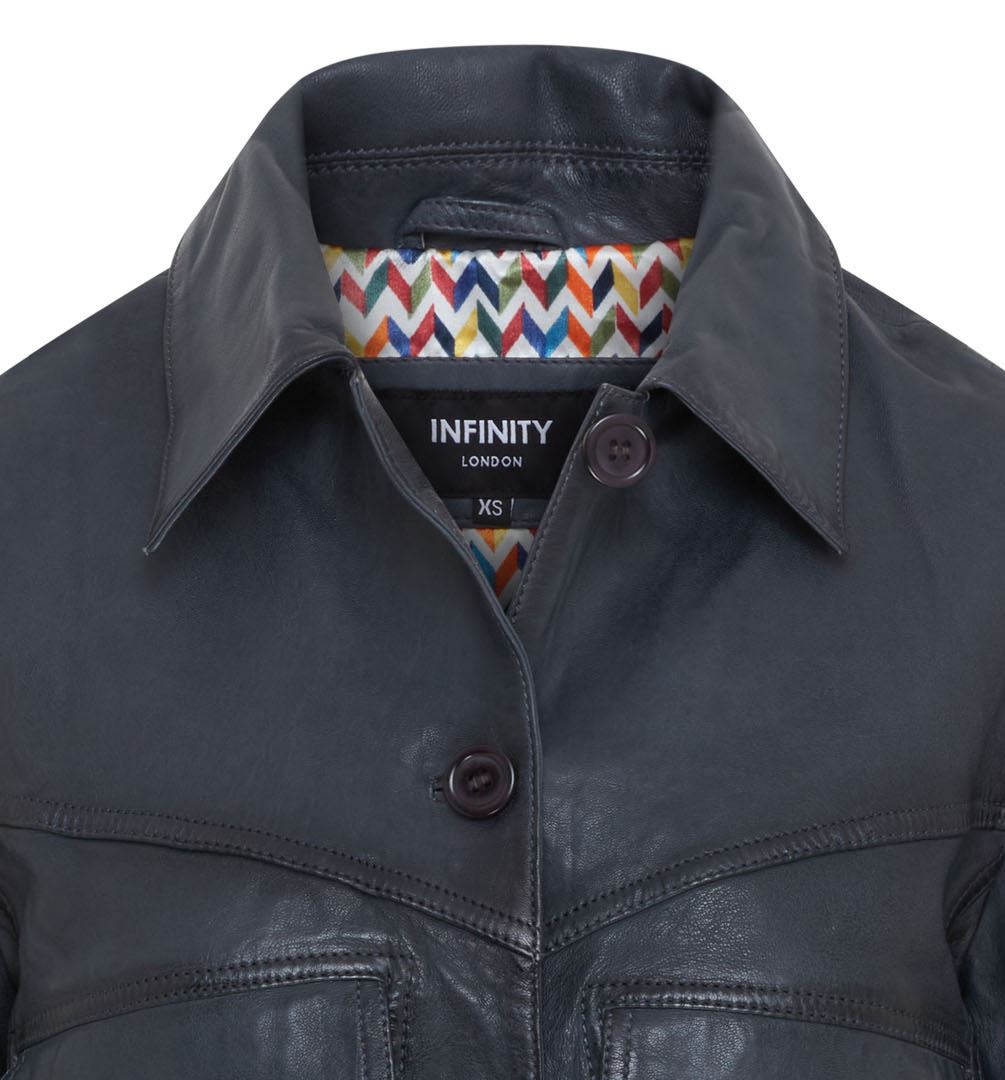 Womens Retro Biker Leather Jacket Kopervik – Infinity Leather