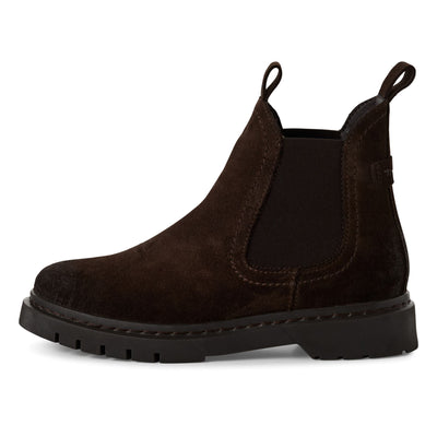 Tamaris Womens Mocca Brown Suede Leather Classic Chelsea Ankle Boots