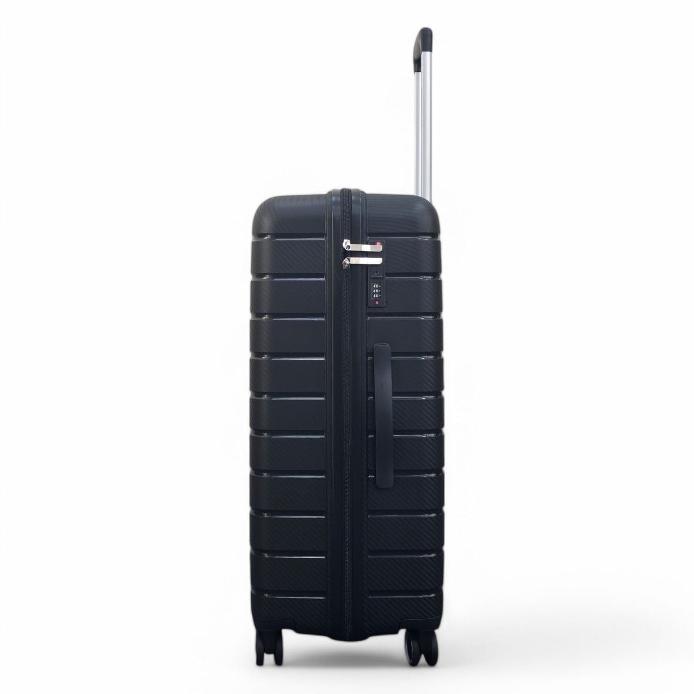 Hard Shell Black PP Dual 4 Wheels Luggage Travel Cabin Holiday Suitcase Set