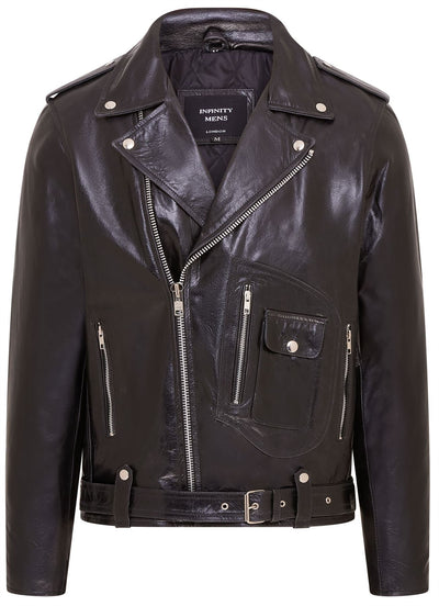 Mens Cow-Hide Biker Brando Jacket - Pargas