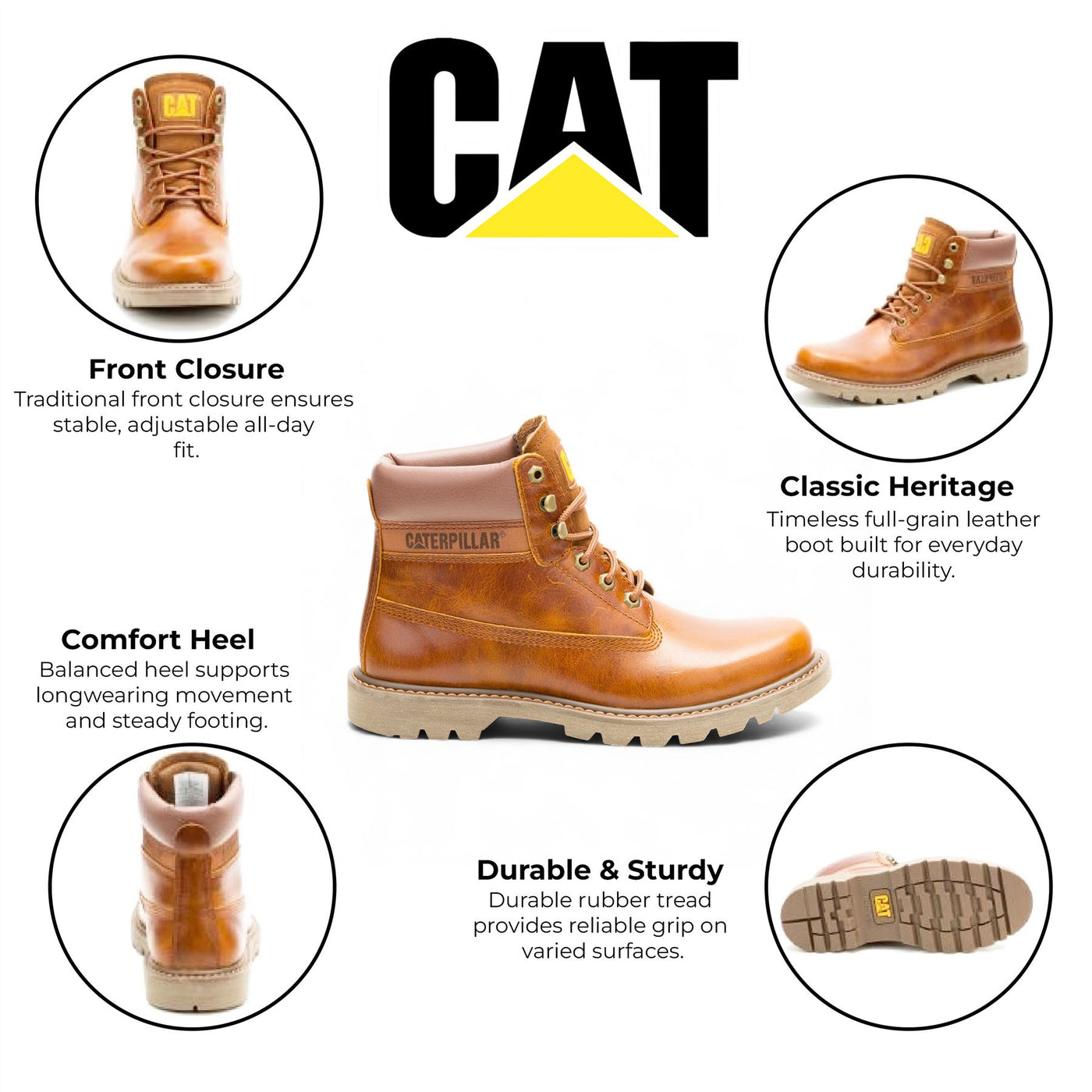 CAT (Caterpillar) Colorado 2.0 Yam Tan Leather Hiking Ankle Boots
