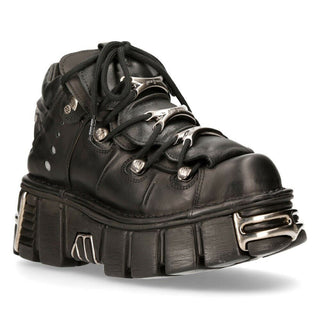New Rock Black Gothic Ankle Boots-106-S1