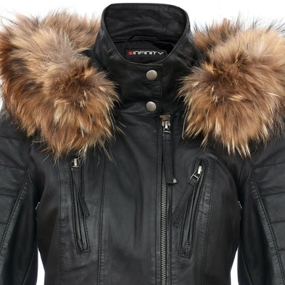 Giacca parka in pelle trapuntata da donna - Curitiba