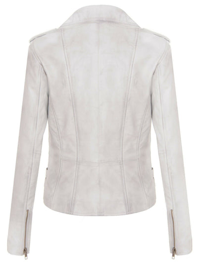 Womens Leather Brando Biker Jacket - Orlando