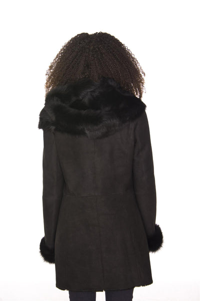 Ladies Suede Merino Sheepskin Coat-Samara