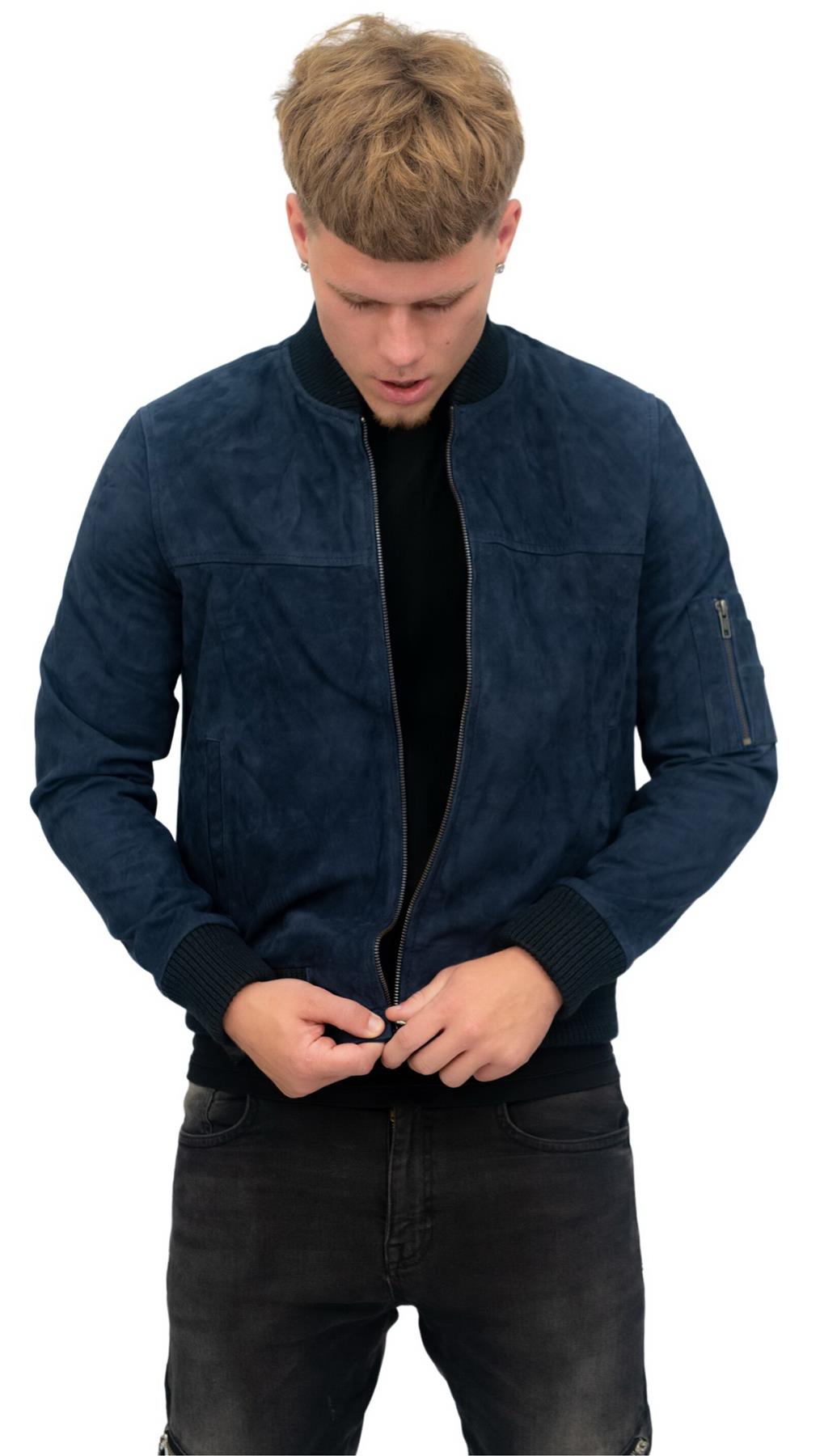 Mens Goat Suede MA-1 Bomber Jacket-Auckland