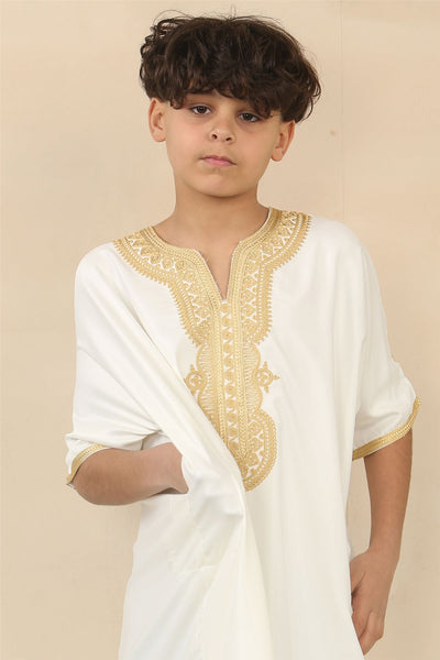 Kid's Boys Moroccan Thobe Djellaba Jubba Robe Eid