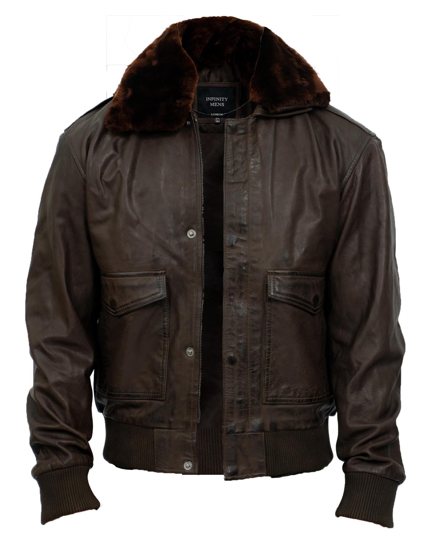 Men's Air Force A2 Brown Aviator Leather Bomber Jacket-Sao Paulo