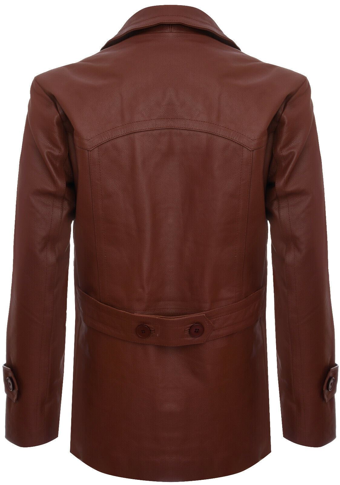Mens Cowhide Leather Peacoat-Krakaw