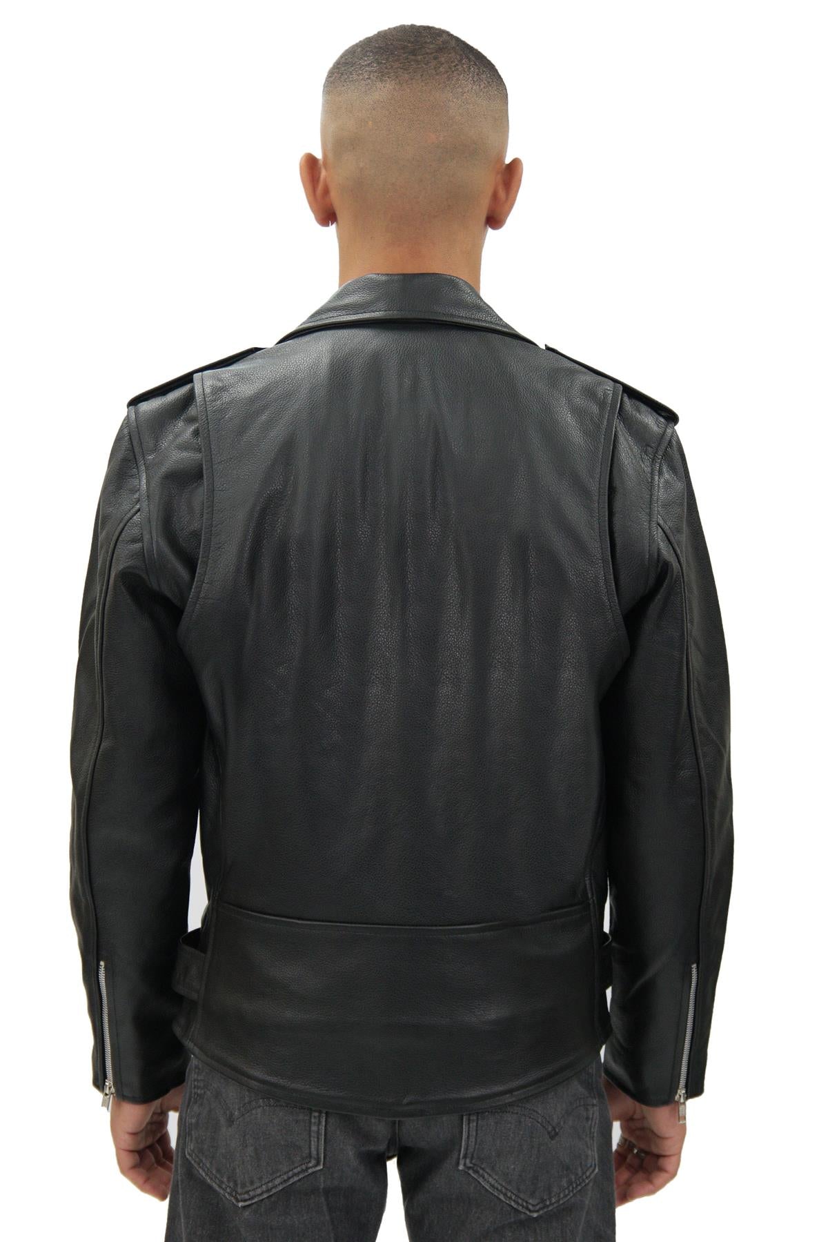 Mens Cow-Hide Black Brando Jacket -Venice