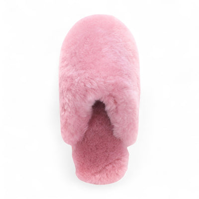 Women's Sheepskin Slippers Pink Warm Winter Fur Mule - Aurora
