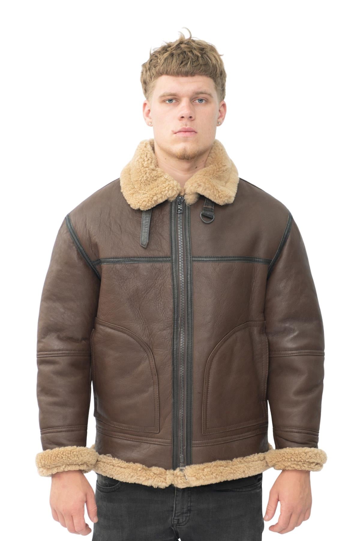 Mens B3 Shearling Sheepskin Aviator Jacket-Gloucester – Infinity Leather