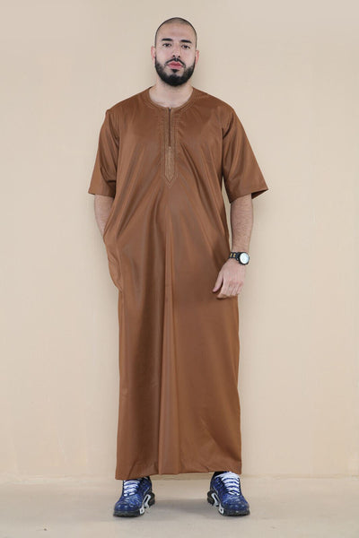 Mens Thobe Jubba Islamic Arab Moroccan Saudi Zipped Kaftan Arab Robe