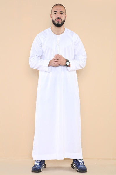 Mens Thobe Jubba Saudi Islamic Arab Eid Emirati Kaftan Jubbah Tassel Robe