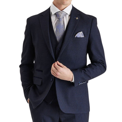 Men's Navy Suit Blazer Prince Of Wales Formal Blazer