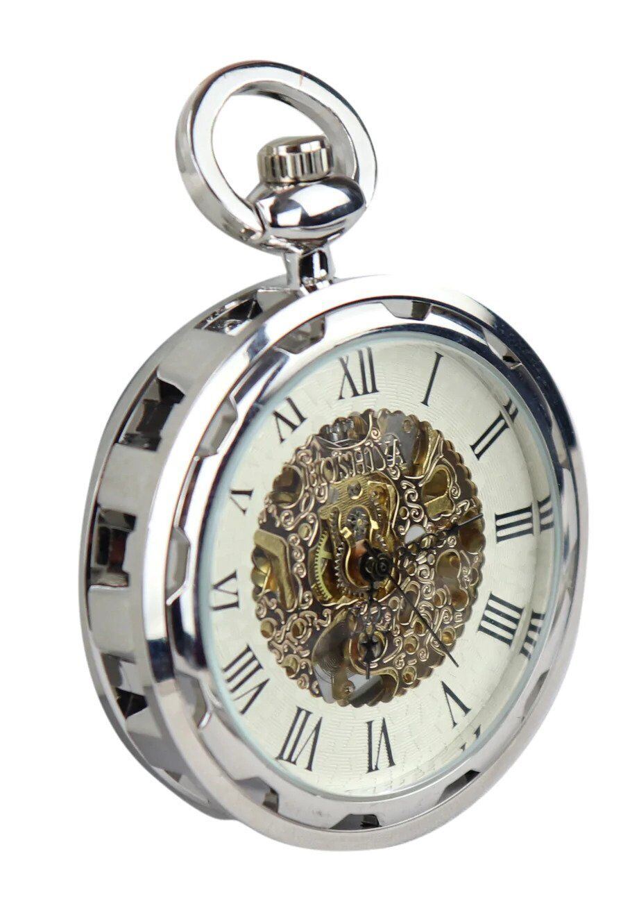 Silver Pocket Watch Mechanical Peaky Blinders Hunter Automatic