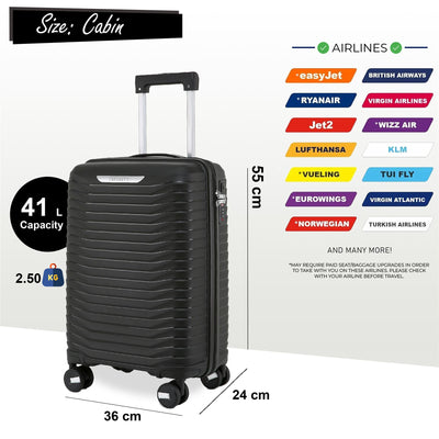 Hard Shell Suitcase Cabin TSA Luggage Travel Set