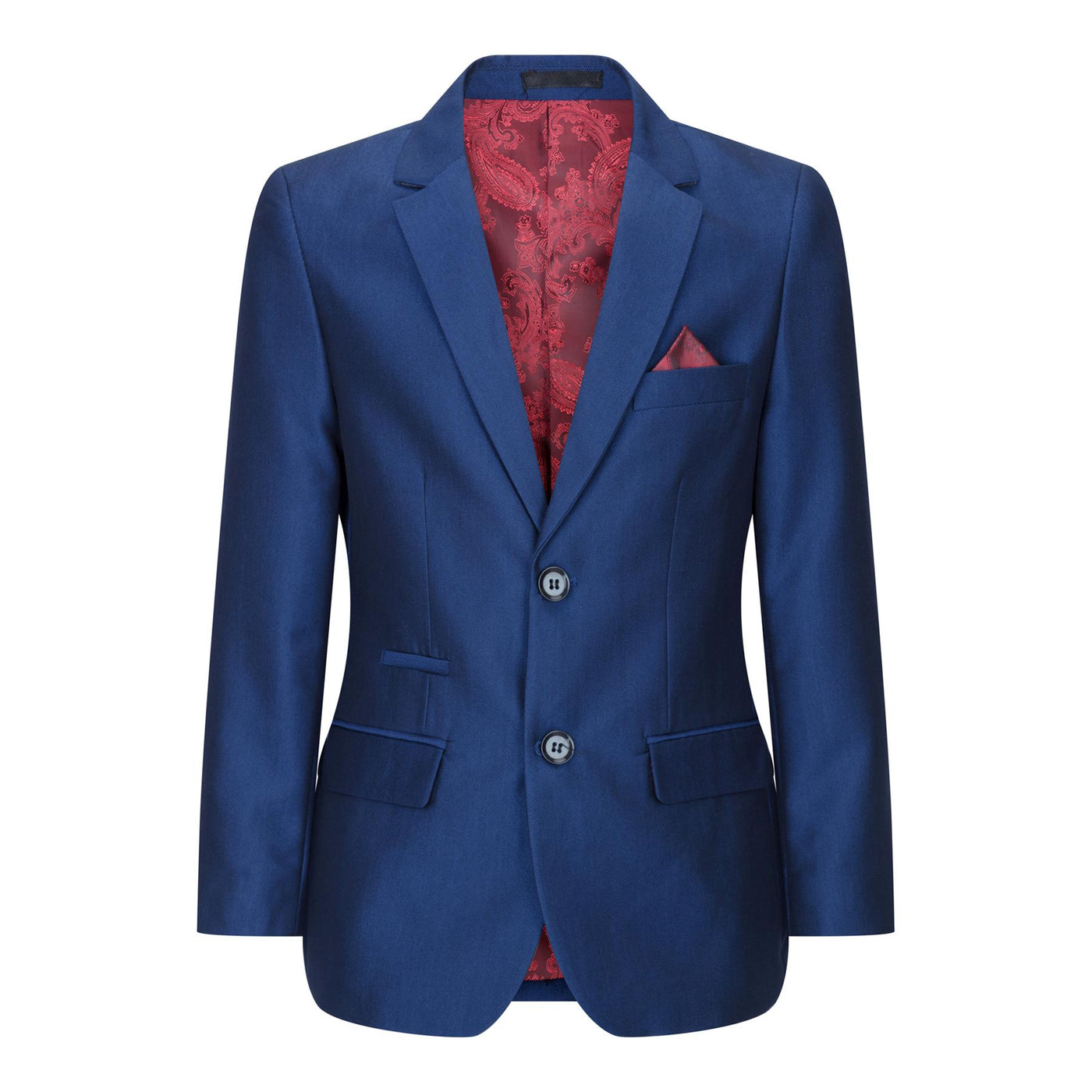 Boys 3 Piece Shiny Royal Blue Classic Suit