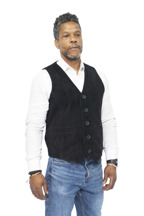 Mens Classic Goat Suede Leather Waistcoat-Norwich