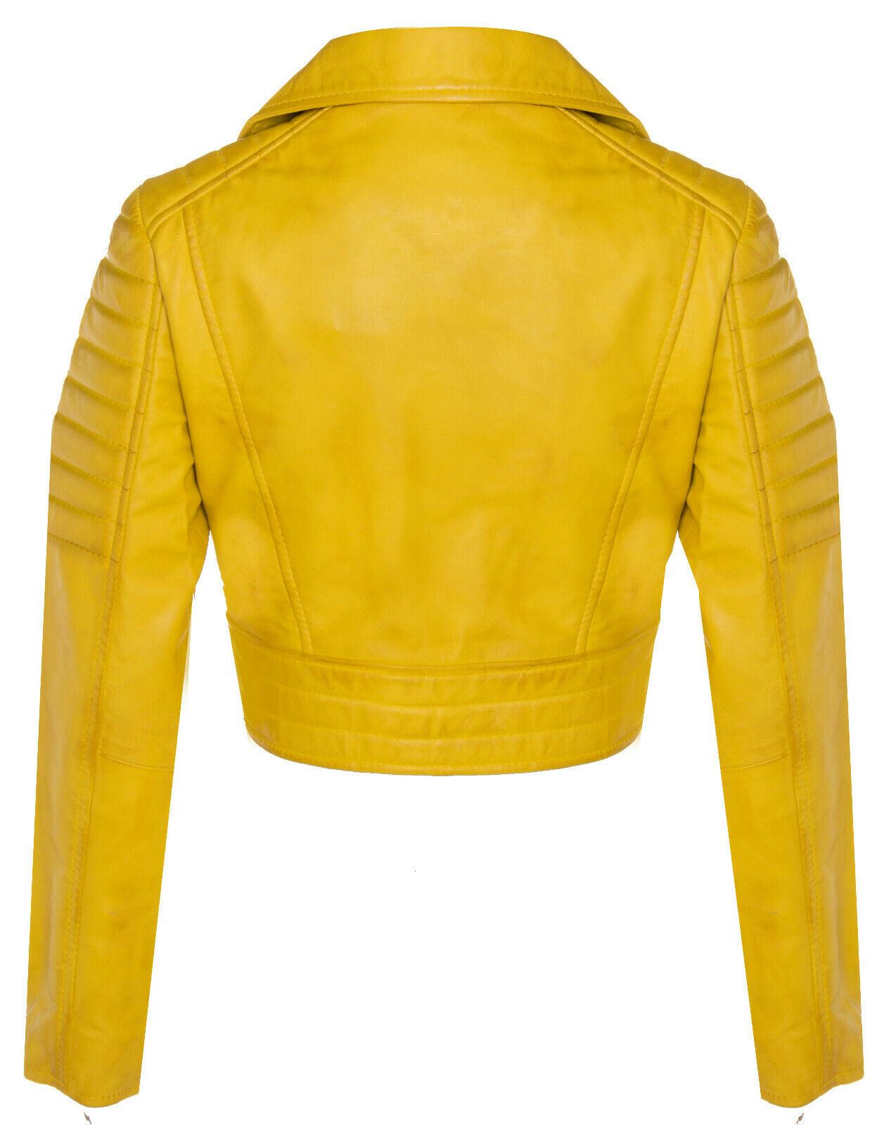 Giacca da motociclista in pelle corta Brando da donna - Damasco