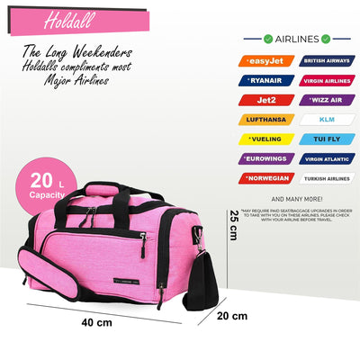 Holdall Carry On 40x 20 x25cm Under-seat Travel Duffel Bag for Ryanair, Easy Jet
