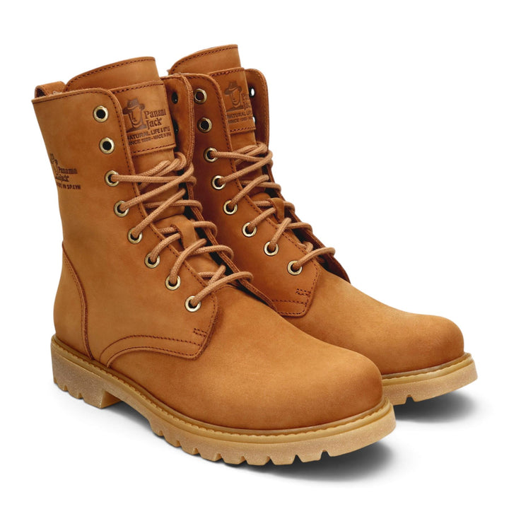 Panama Jack Women's Brown Waterproof Leather Warm Lace-Up Boots