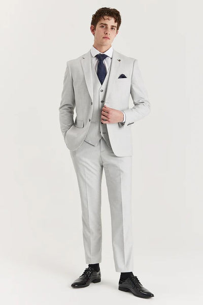 Men's Silver Lightweight Summer Wedding Party Trouser