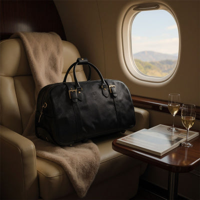 Genuine Leather Wheeled Holdall Duffle Travel Cabin Bag - Holt