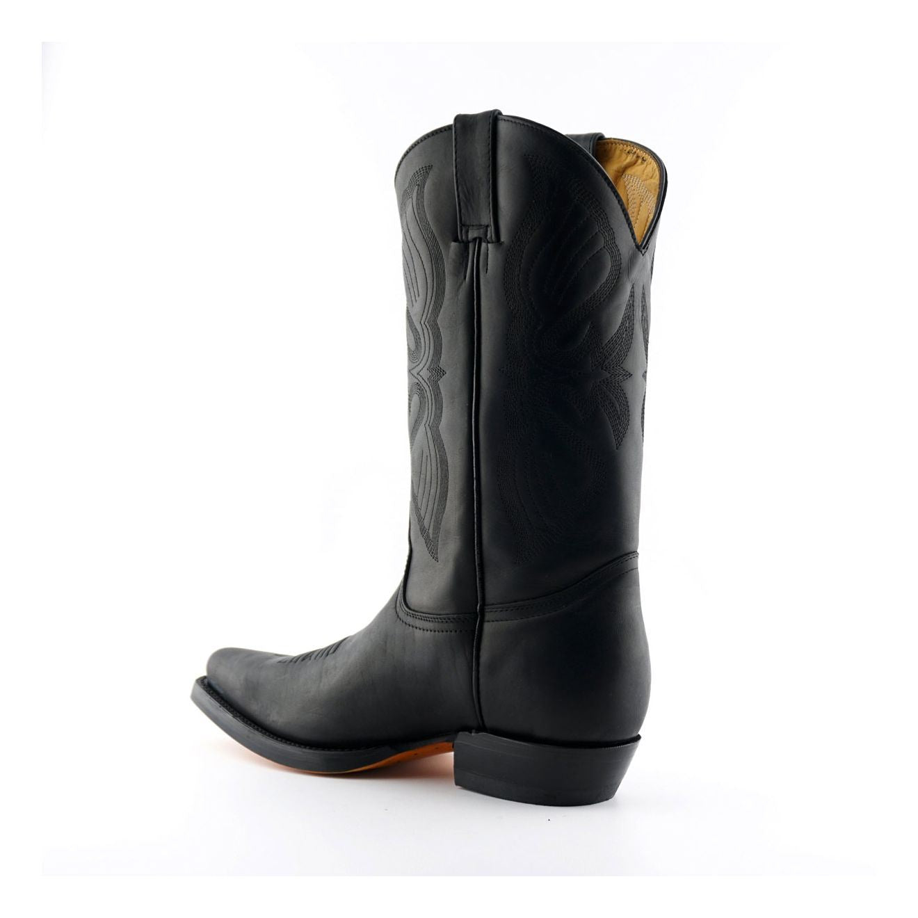 Grinders Mens Black Cowboy Leather Boots- Louisiana