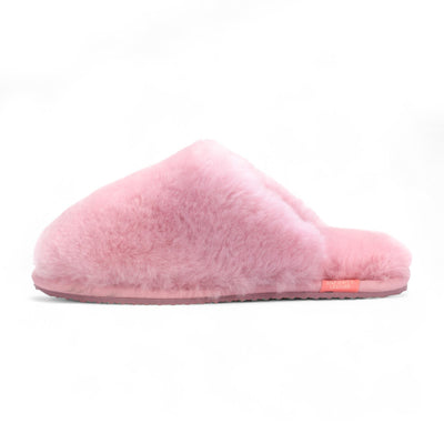 Women's Sheepskin Slippers Pink Warm Winter Fur Mule - Aurora
