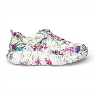 Laura Vita Women's Sofiao 07 Rose Pink Floral Leather Trainers Platform Sneaker Shoes