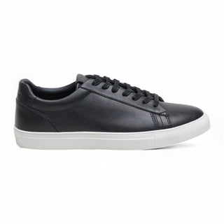 Antique Rogue Men’s Black Leather Trainer Sneaker Shoes - Gibbs