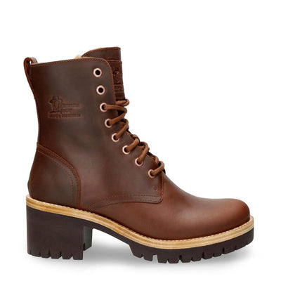 Panama Jack Women's Padma B13 Bark Waterproof Leather Combat Boots