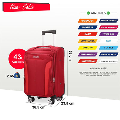 8 Wheel Lightweight Suitcase Luggage Travel Bags Set