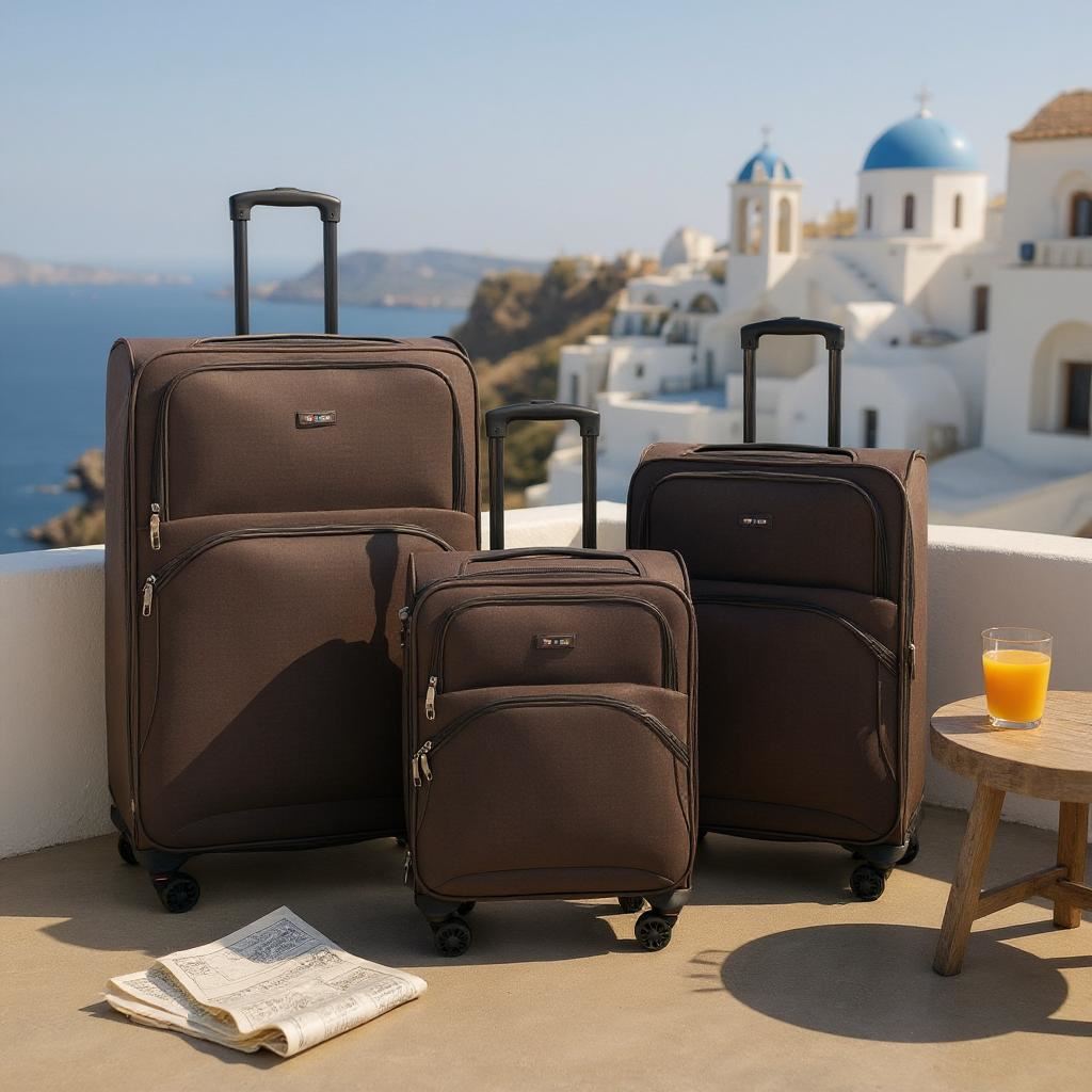Expandable Soft 8 Wheel Lightweight Suitcase Luggage Travel Bags Set