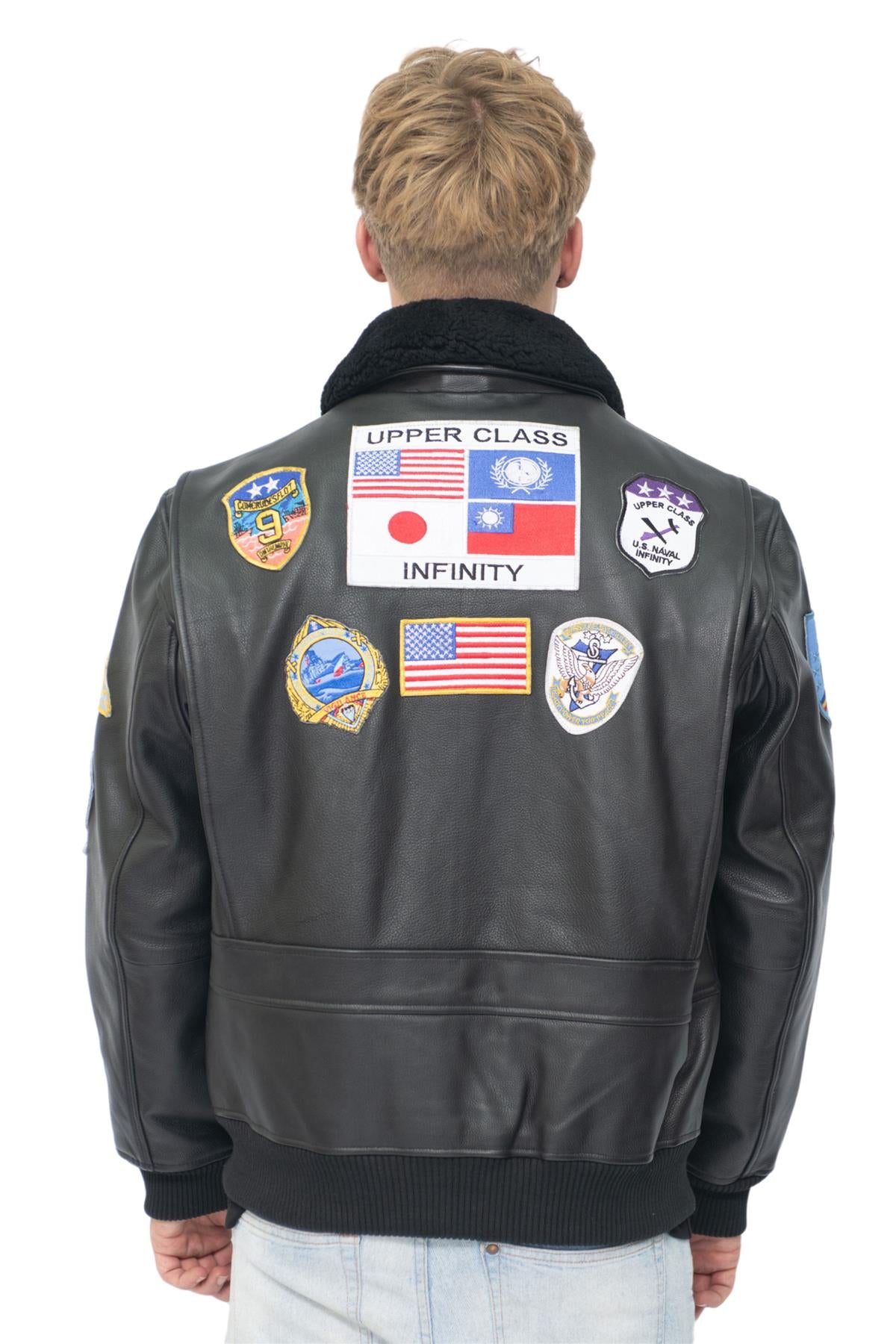 Mens Top Gun A2 Leather Bomber Jacket-San Diego