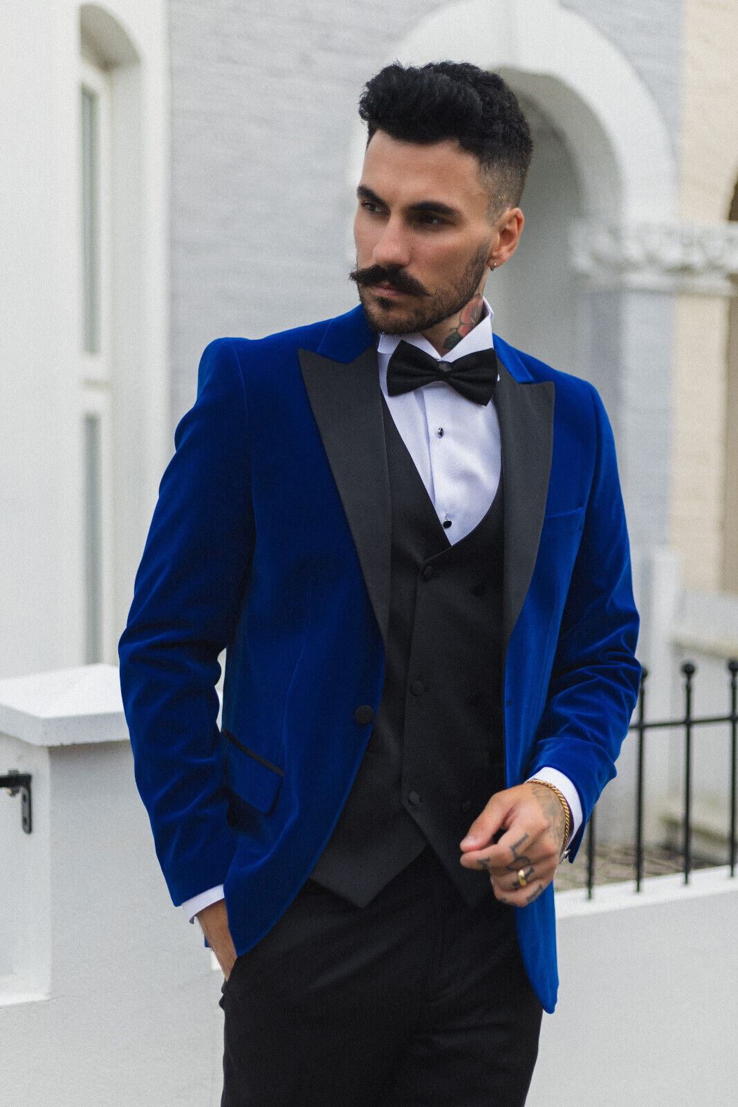 Mens Blue Velvet Dinner Tuxedo Suit Jacket Blazer – Infinity Leather